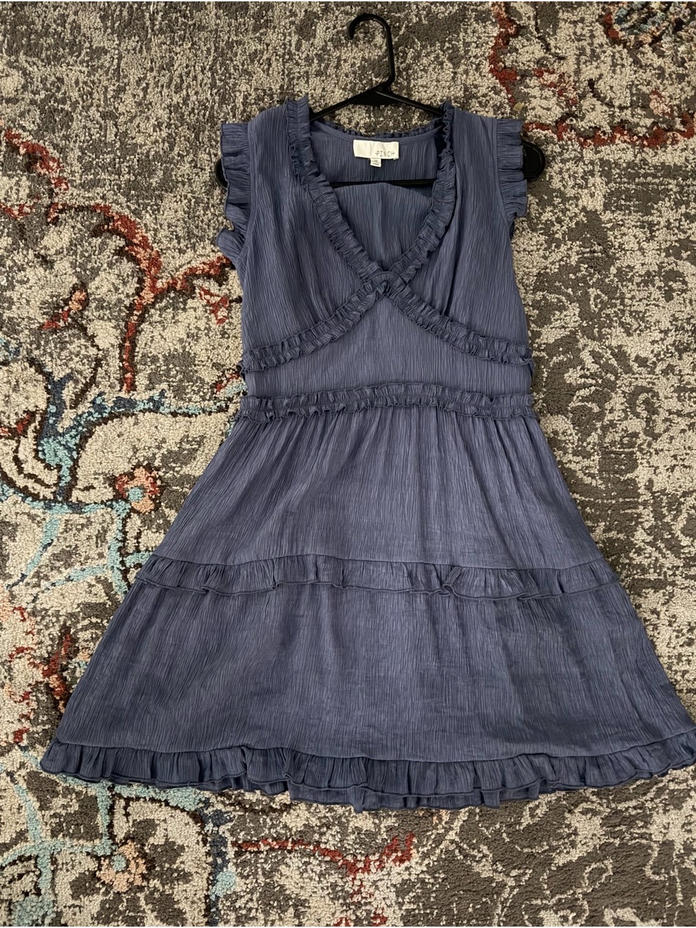 Pinch Navy Blue Ruffle Tiered Mini Dress